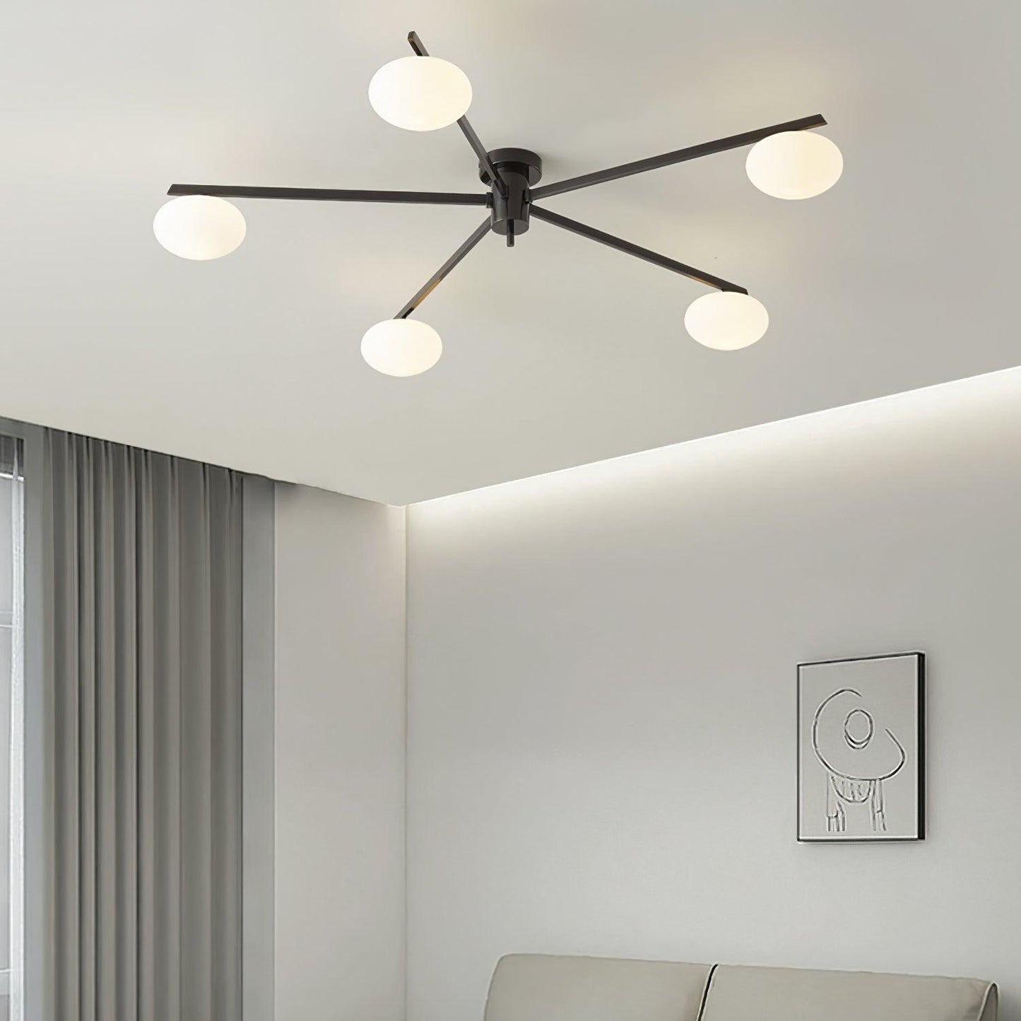 Jasper Ceiling Lamp | Modern Minimalist Design with White Glass Shade 6