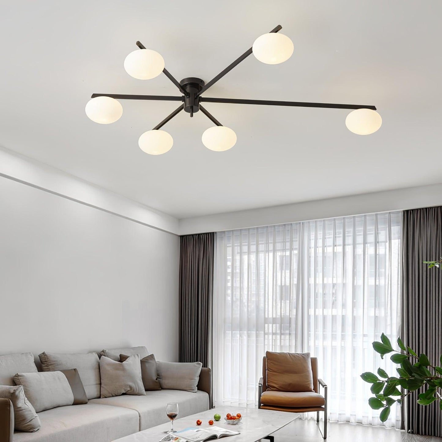 Jasper Ceiling Lamp | Modern Minimalist Design with White Glass Shade 8