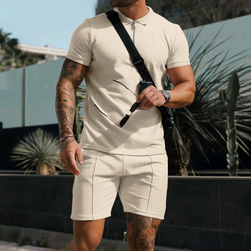 Kilian Zip Polo and Shorts Set | Lightweight Sporty Elegance with Slim Fit 6