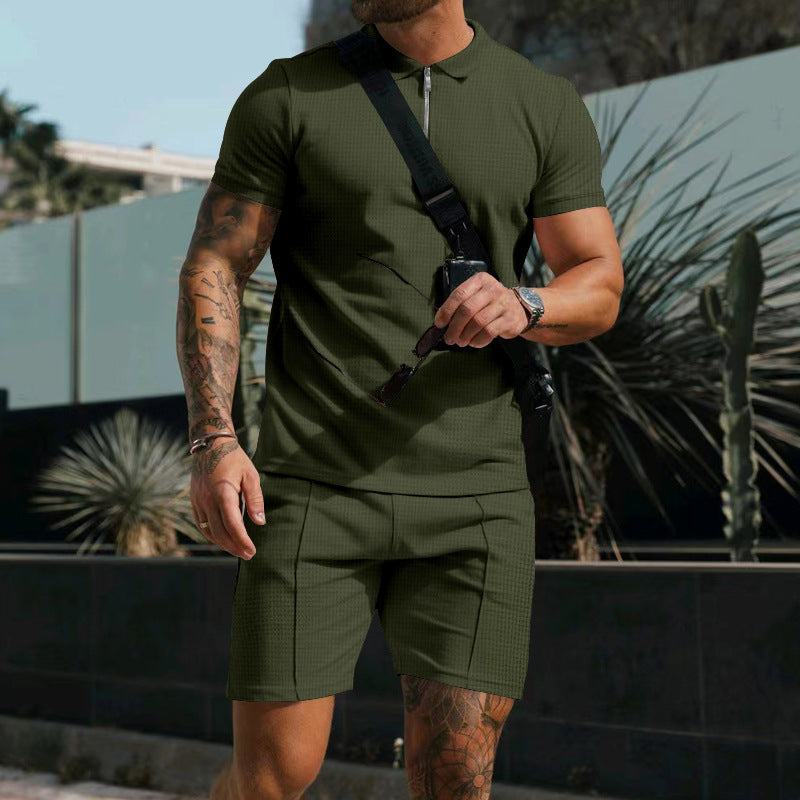 Kilian Zip Polo and Shorts Set | Lightweight Sporty Elegance with Slim Fit 7