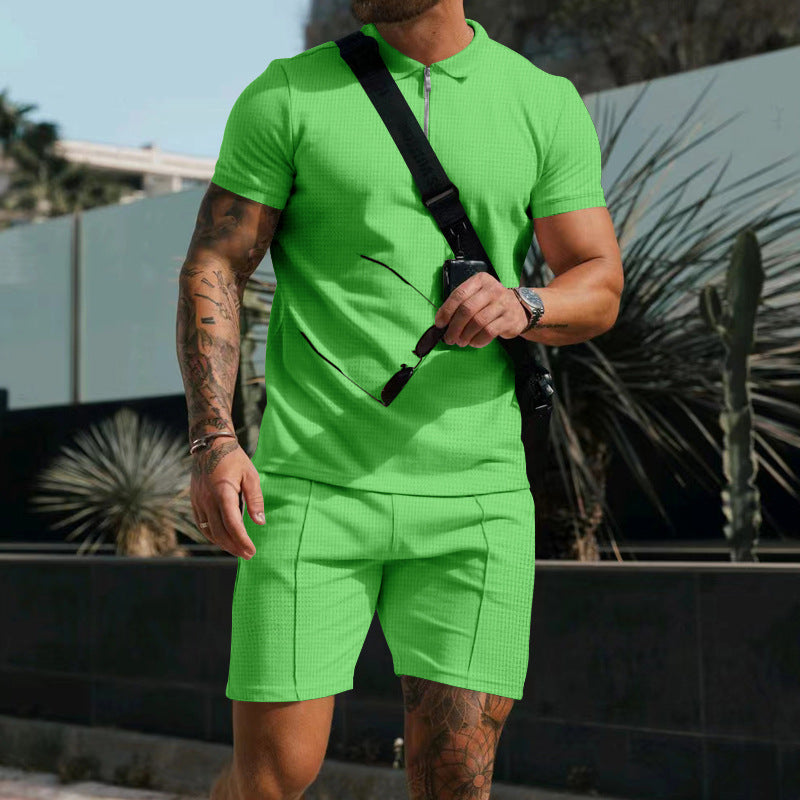 Kilian Zip Polo and Shorts Set | Lightweight Sporty Elegance with Slim Fit 8