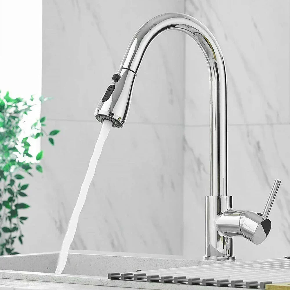 Kitchen Faucet with Sprayer | Pull-Down Spout in Black Stainless Steel 8