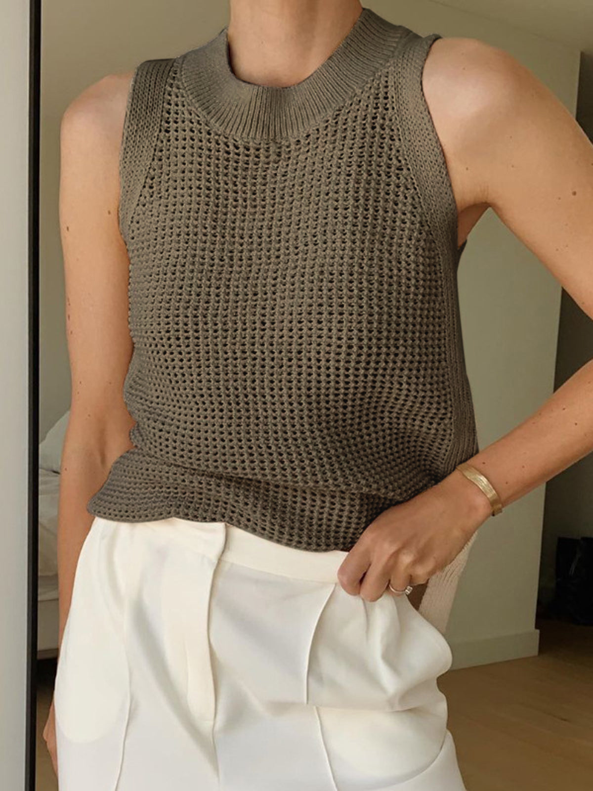 Knit Sleeveless Tank Top | Regular Fit with Slight Stretch for Comfort 6