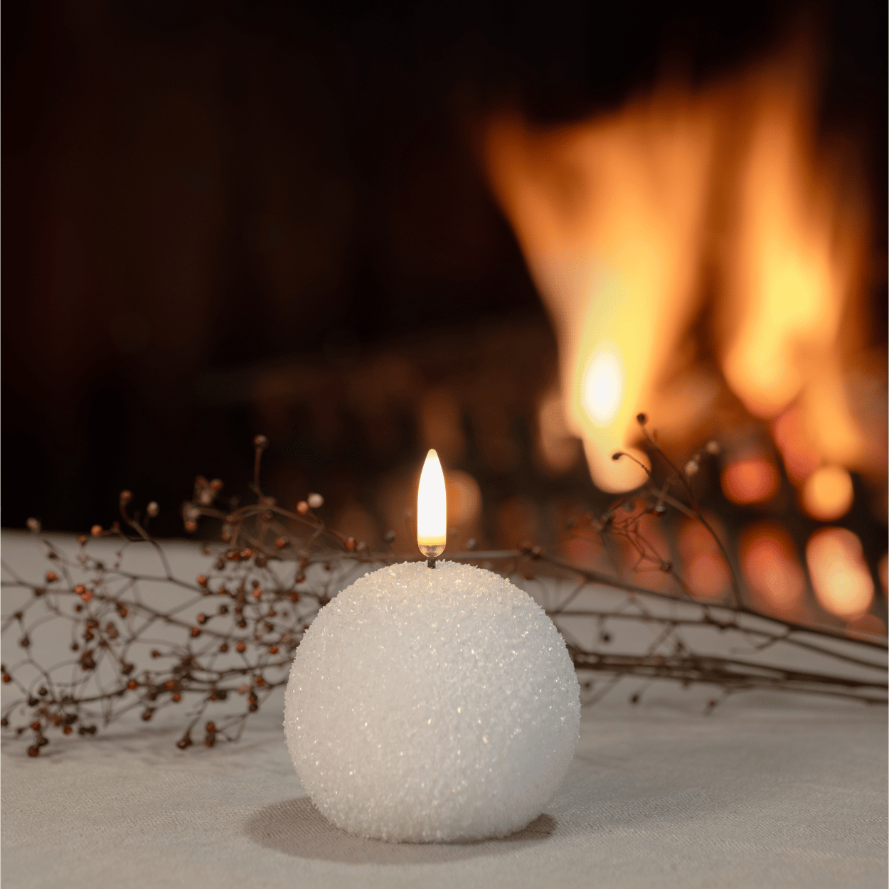 LED Candle | Elegant Snowball Design with Warm Glow 1