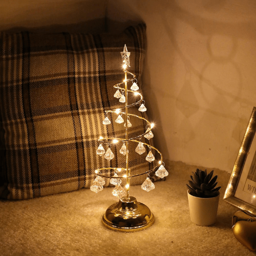 LED Christmas Tree Lamp | Spiral Design with Warm LED Glow for Indoors 0