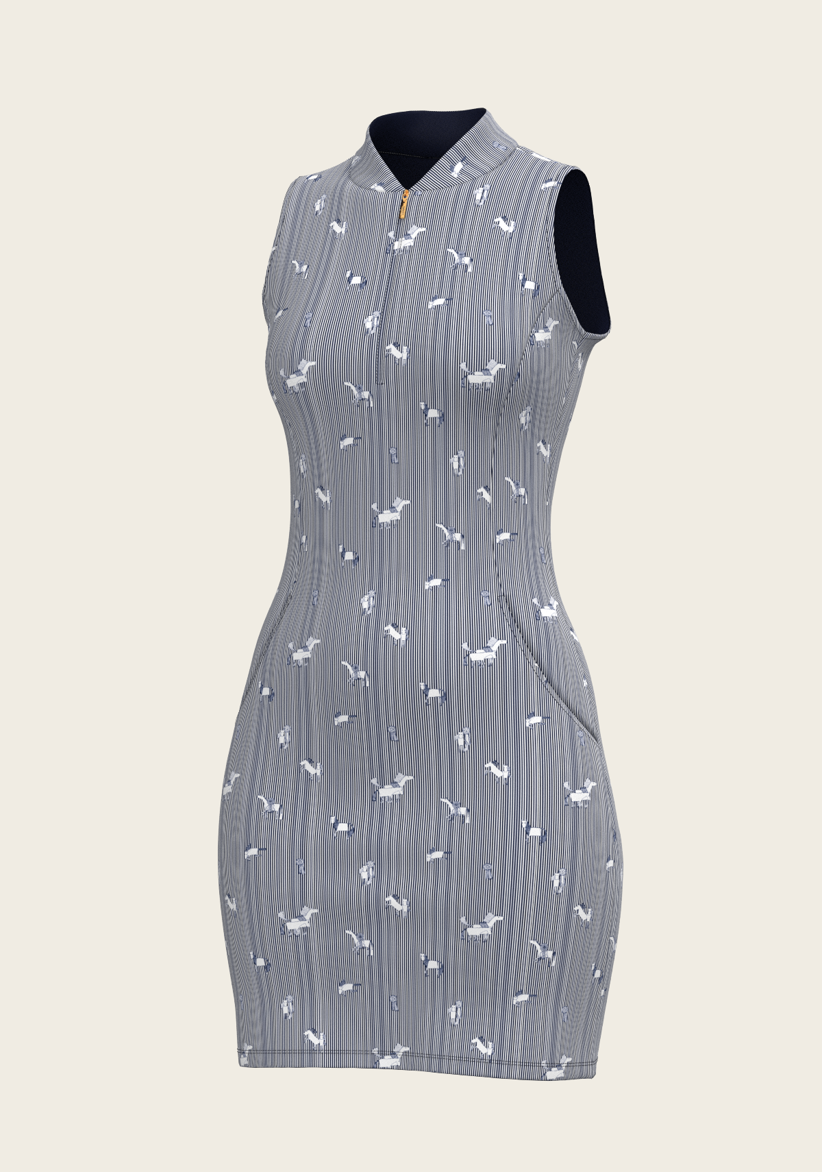 Navy Stripes Golf Dress