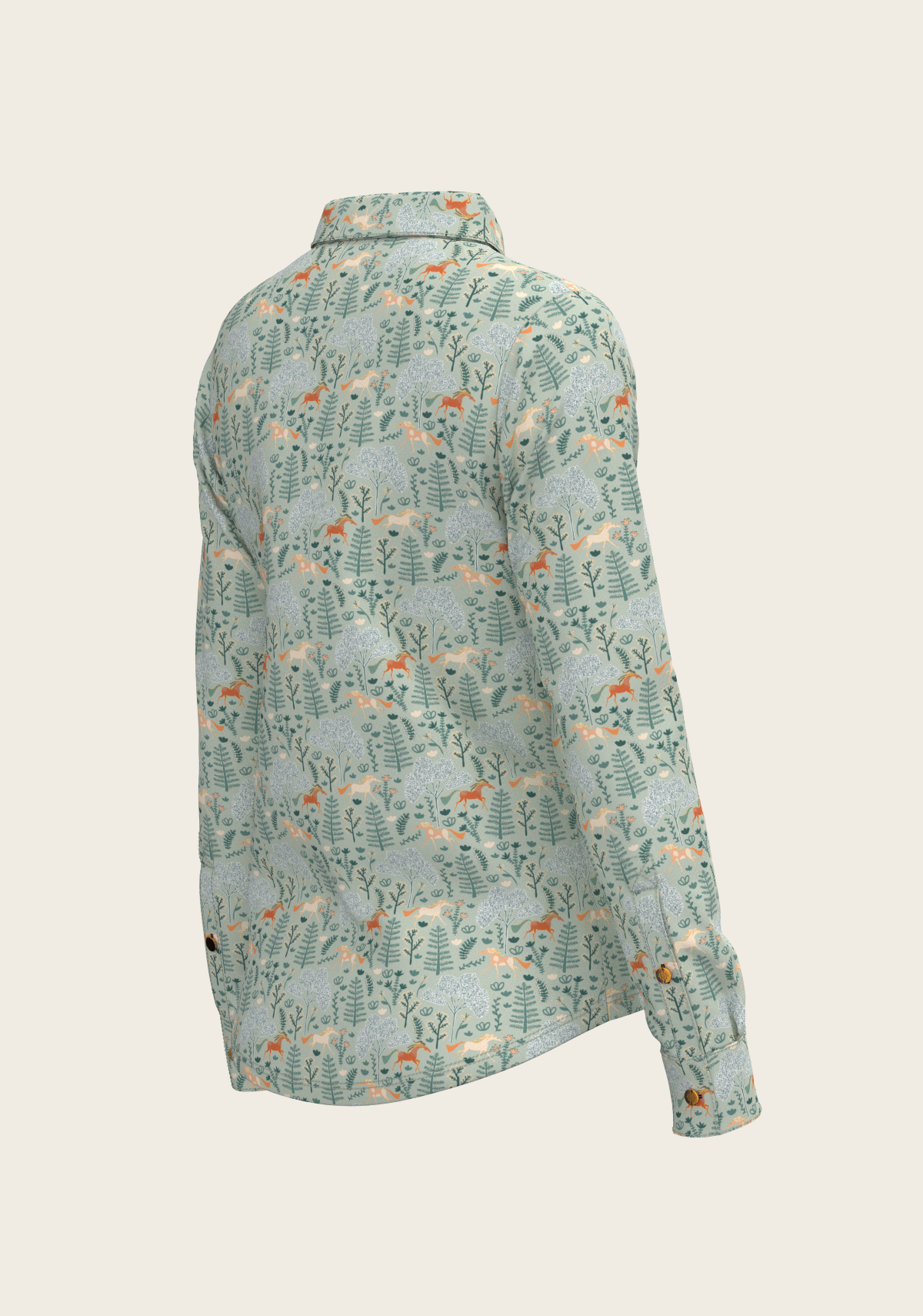 Forest on Lime Ladies Button Shirt