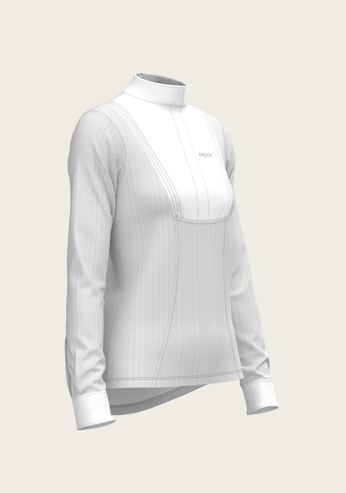 Stripes in Grey Short Pleated Long Sleeve Show Shirt