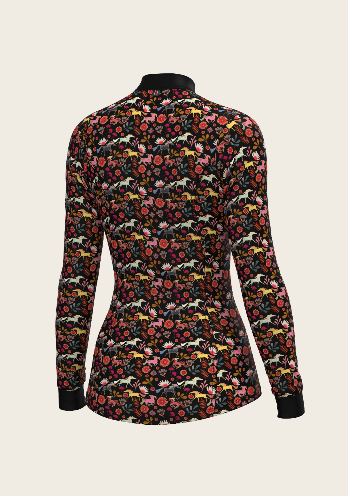 Bouquet on Black Quarter Zip Sun Shirt