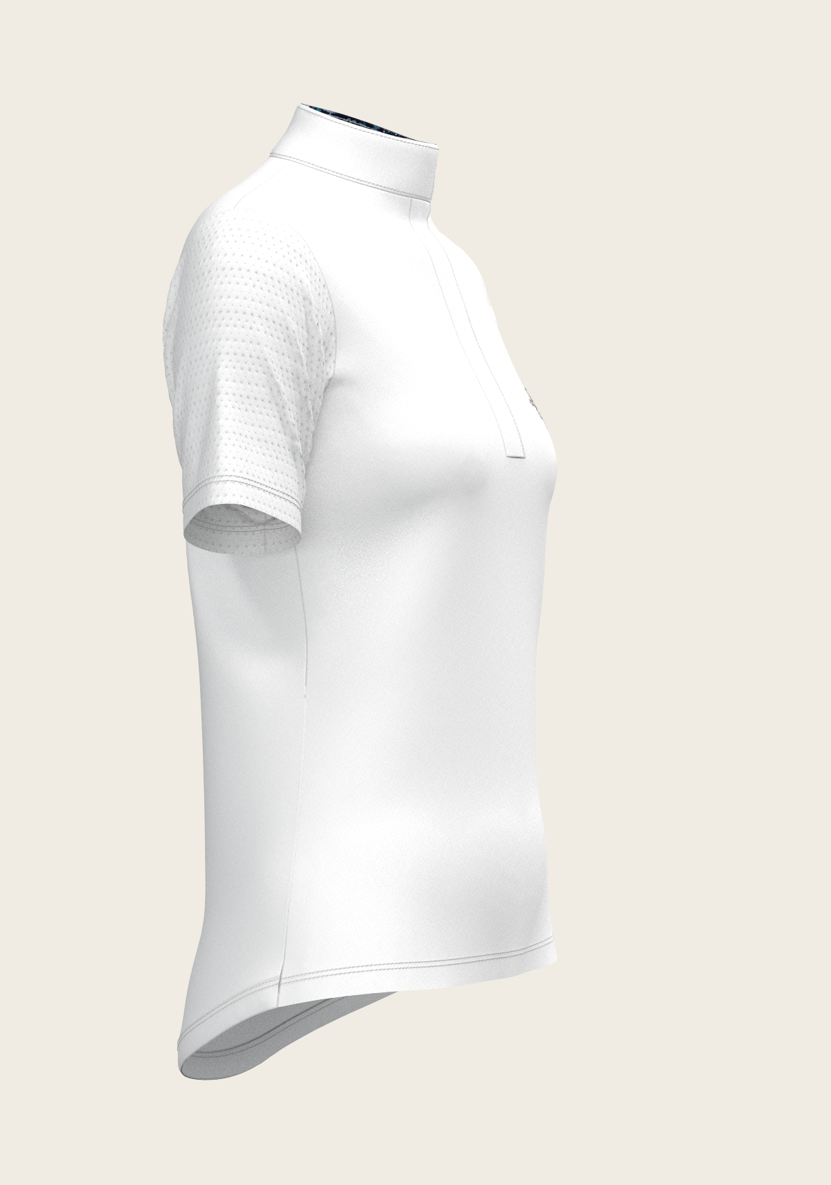 White with Forest on Navy Inner Details Short Sleeve Show Shirt