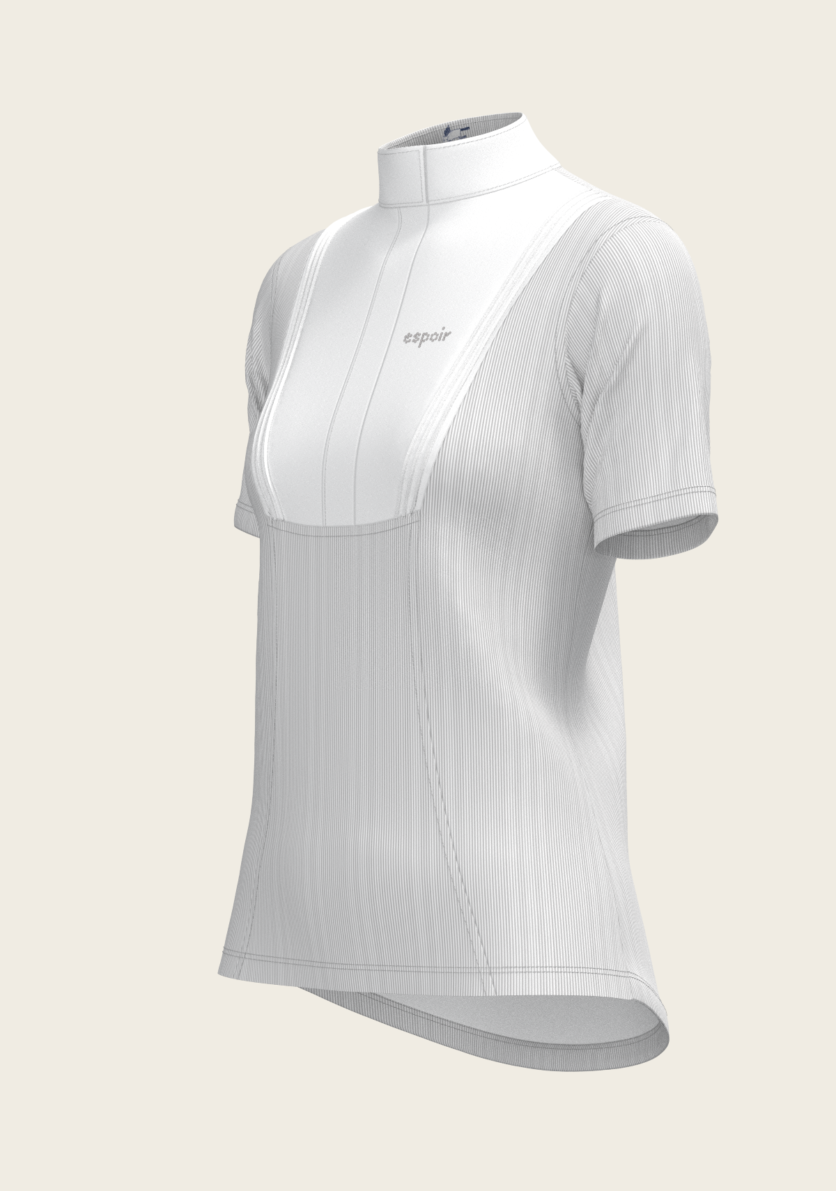 Stripes in Grey Short Pleated Short Sleeve Show Shirt