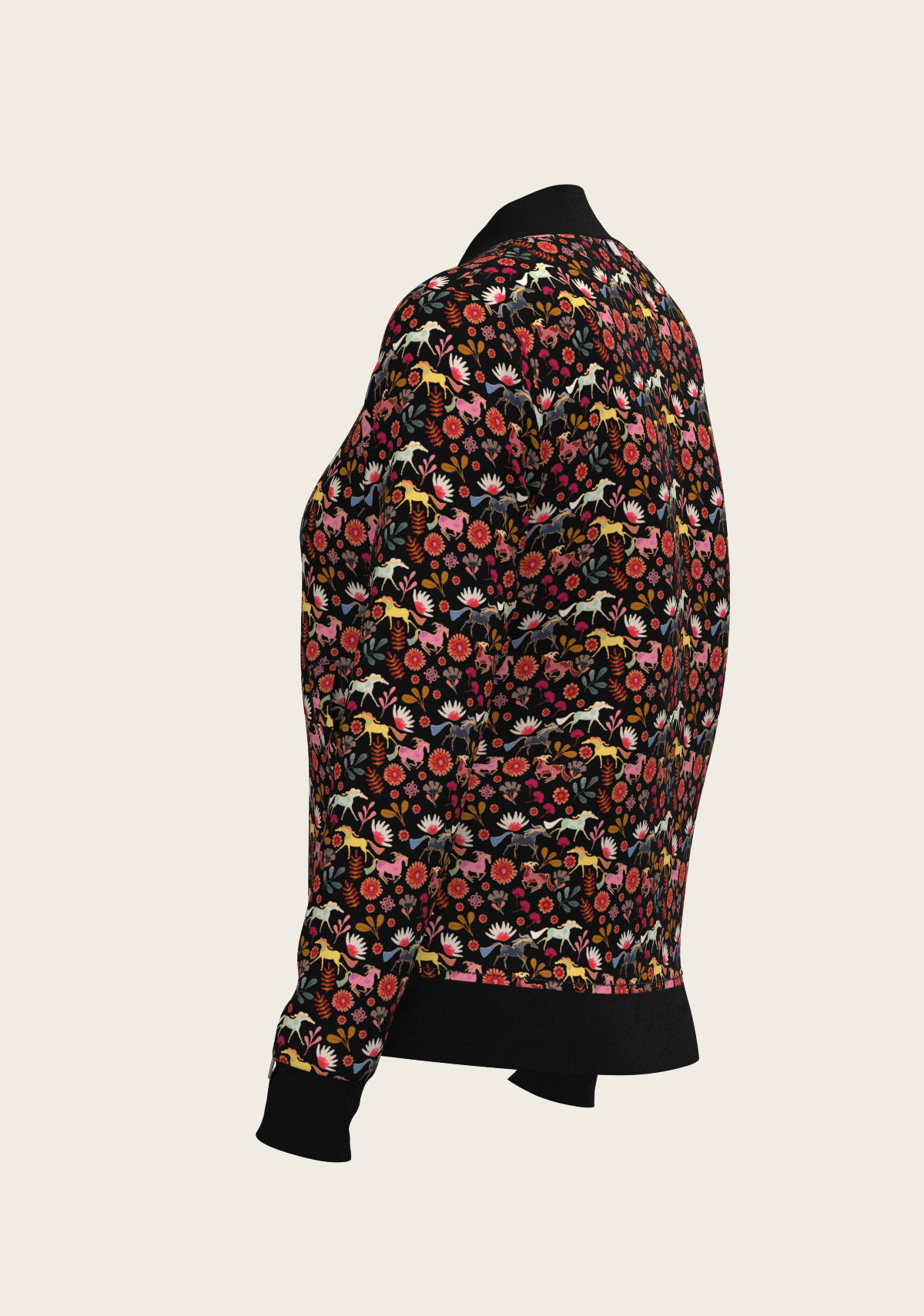 Bouquet on Black Reversible Jacket
