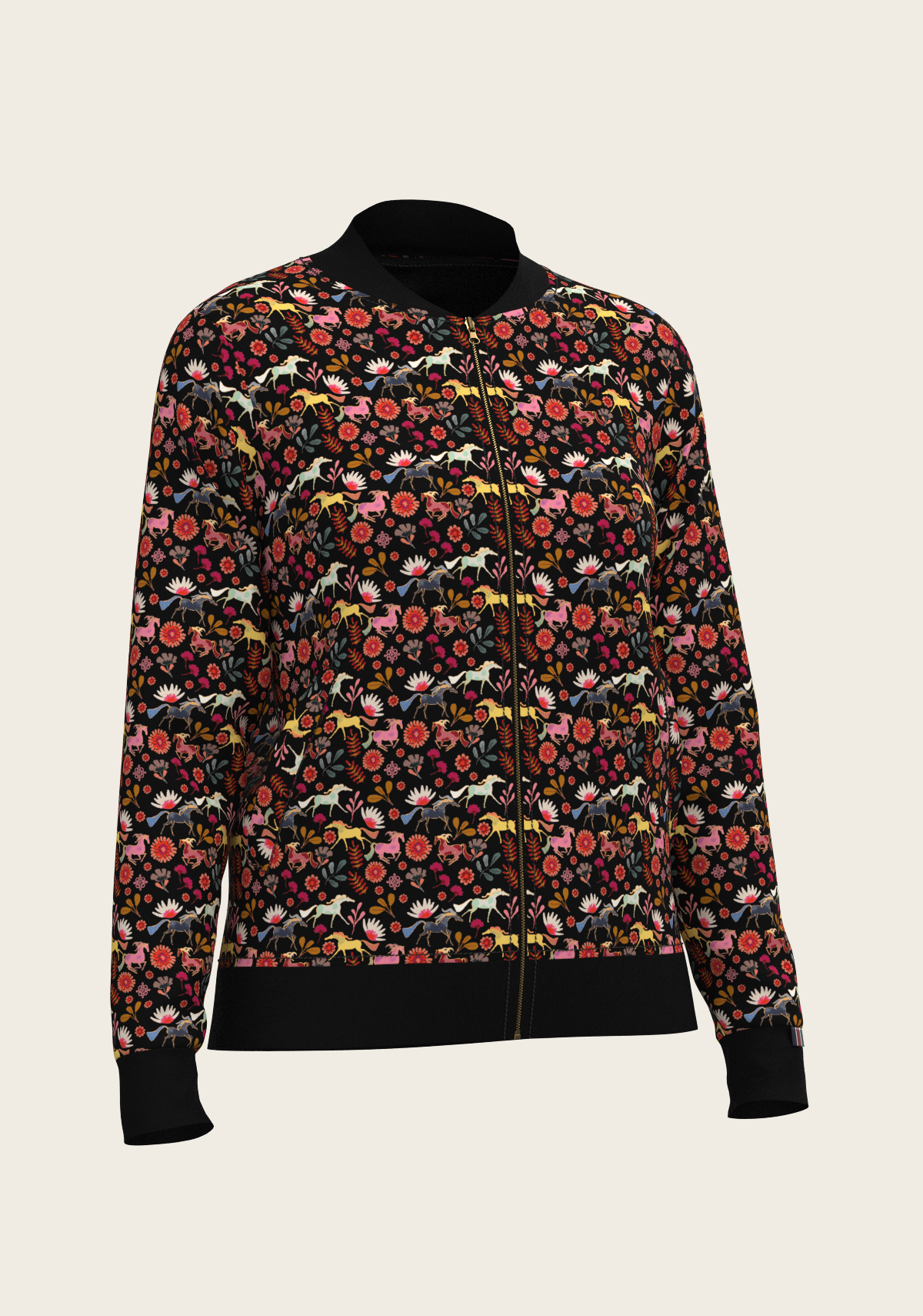 Bouquet on Black Reversible Jacket