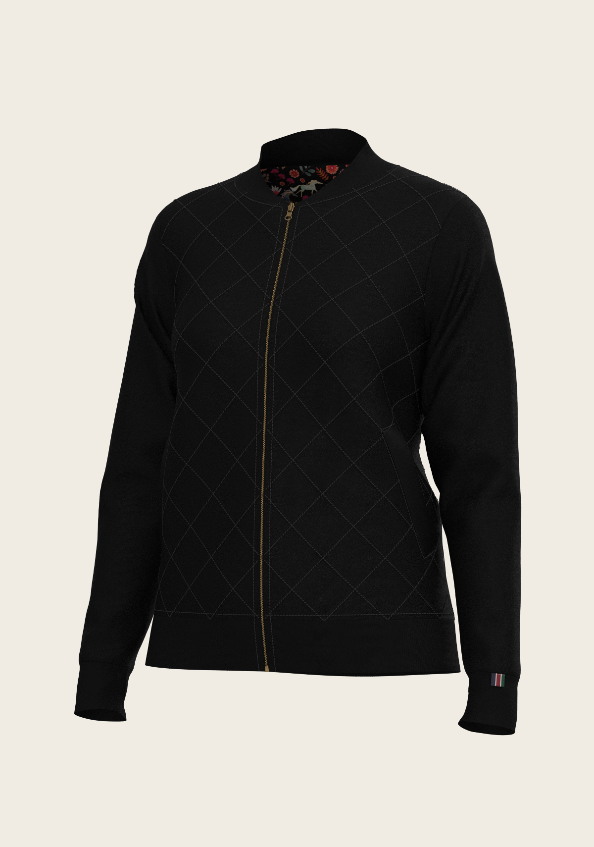 Bouquet on Black Reversible Jacket