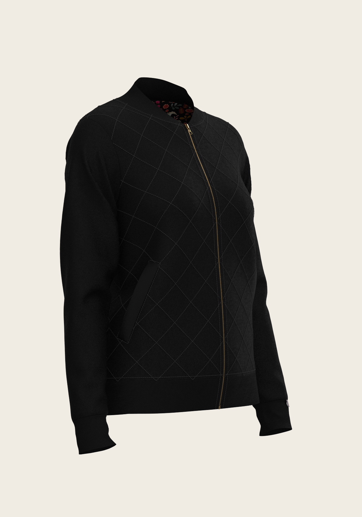 Bouquet on Black Reversible Jacket