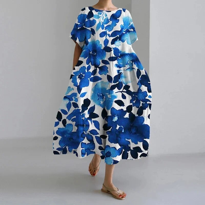 Lightweight Loose Printed Maxi Dress for Women – Casual Summer Dress in Relaxed Fit 9