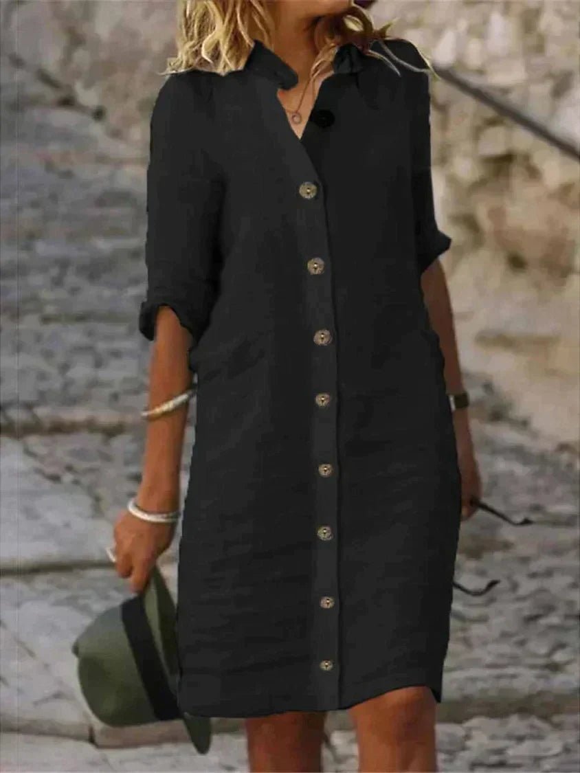 Lightweight Women's Dress | Classic Button Closure with Flowing Fit 1