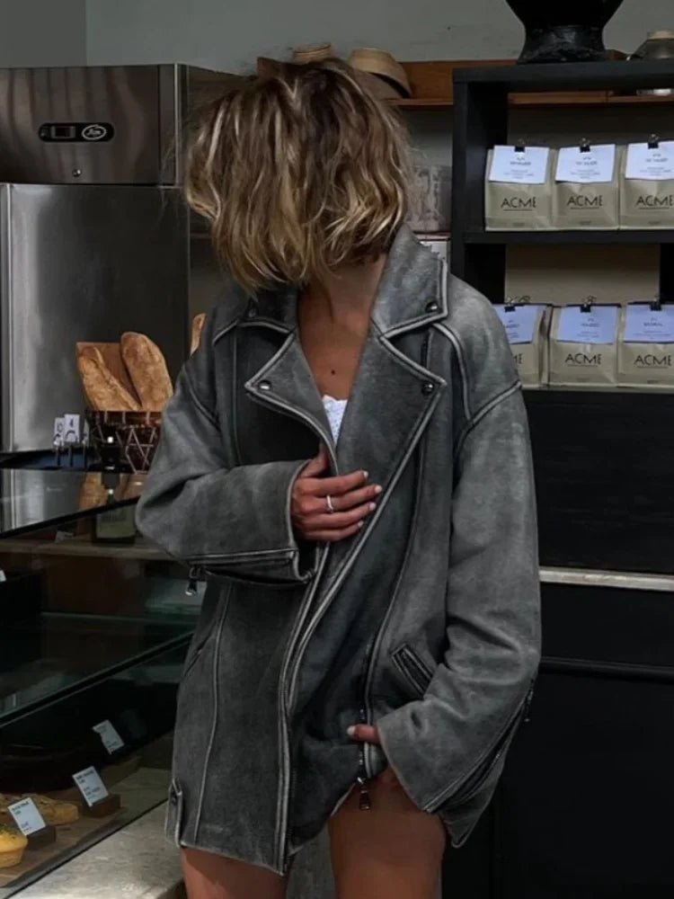 Loose Suede Jacket | Comfortable Casual Design with Zipper Pockets 6