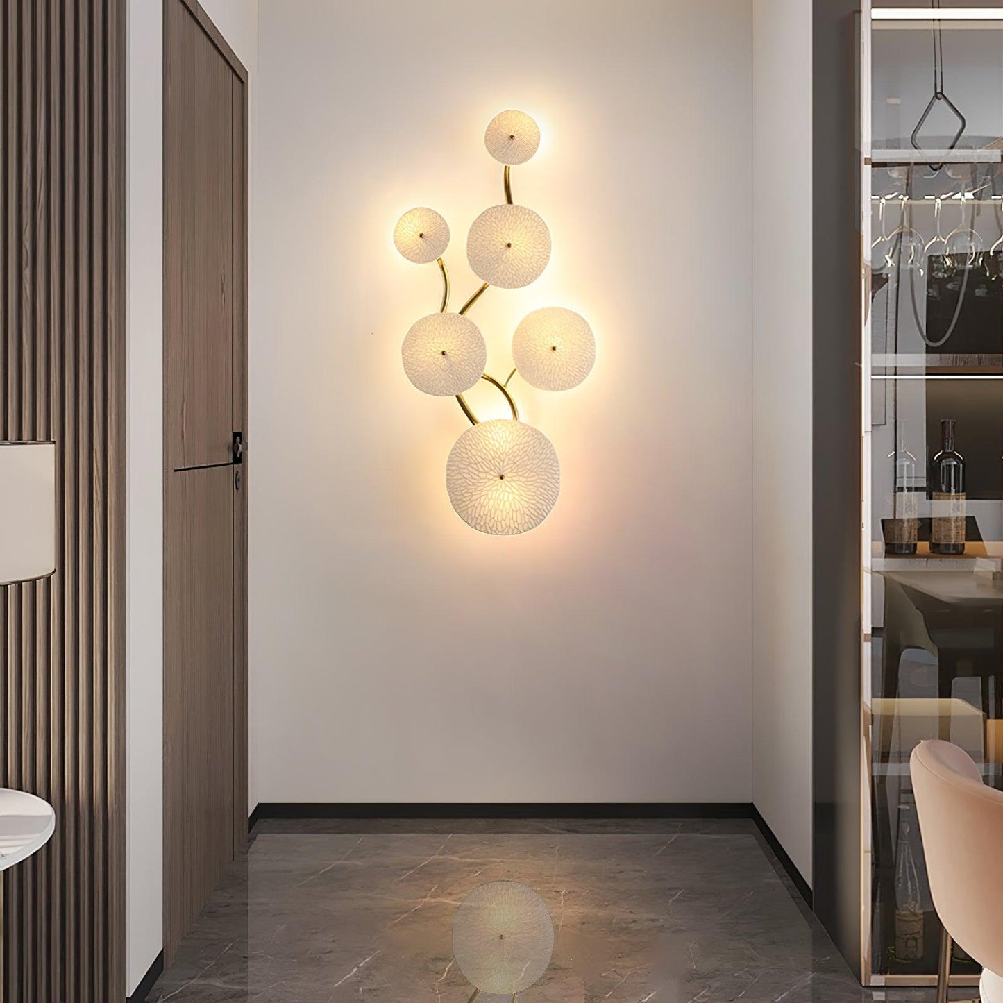 Lotus Petal Wall Sconce | Elegant Ceramic Design with Warm LED Light 2