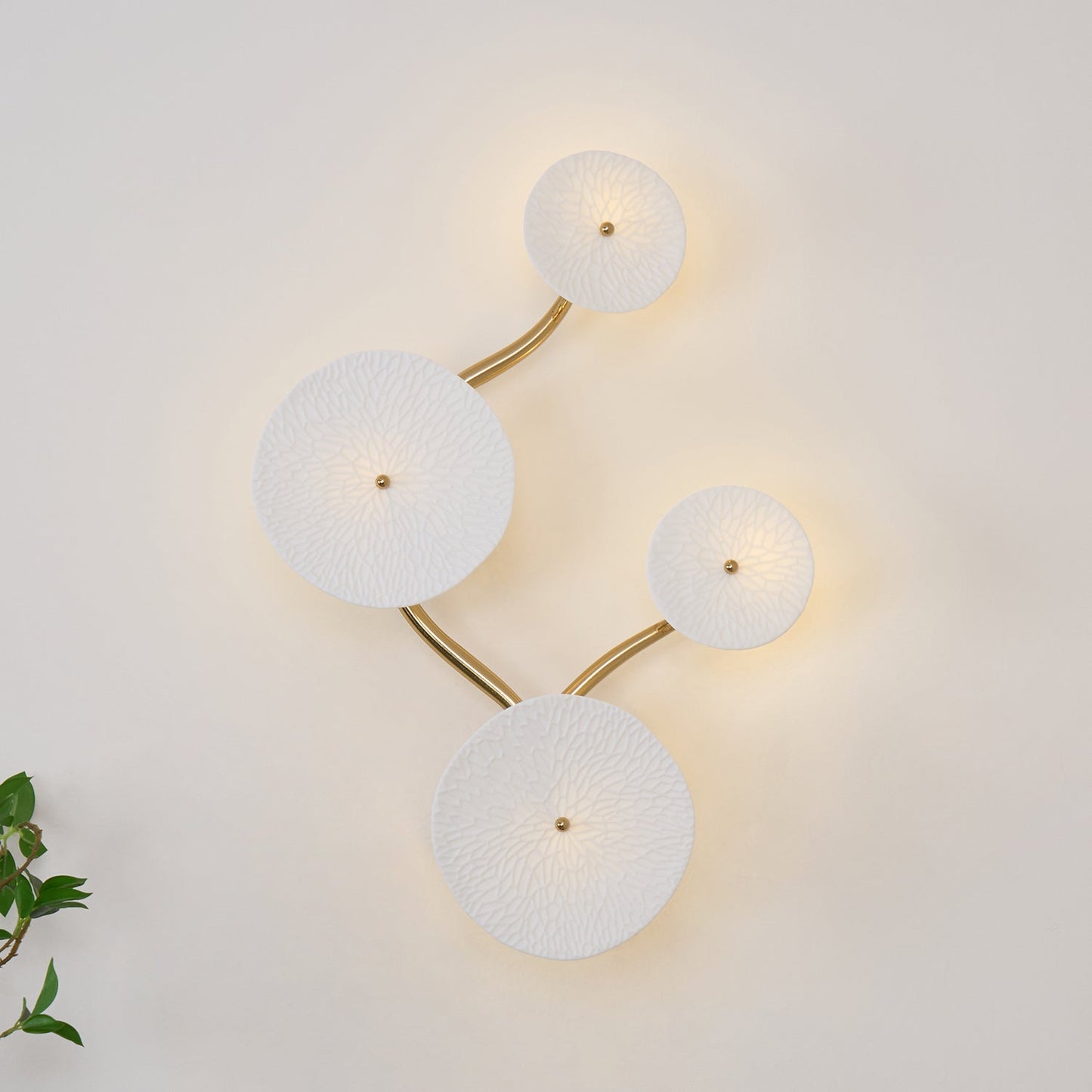 Lotus Petal Wall Sconce | Elegant Ceramic Design with Warm LED Light 3
