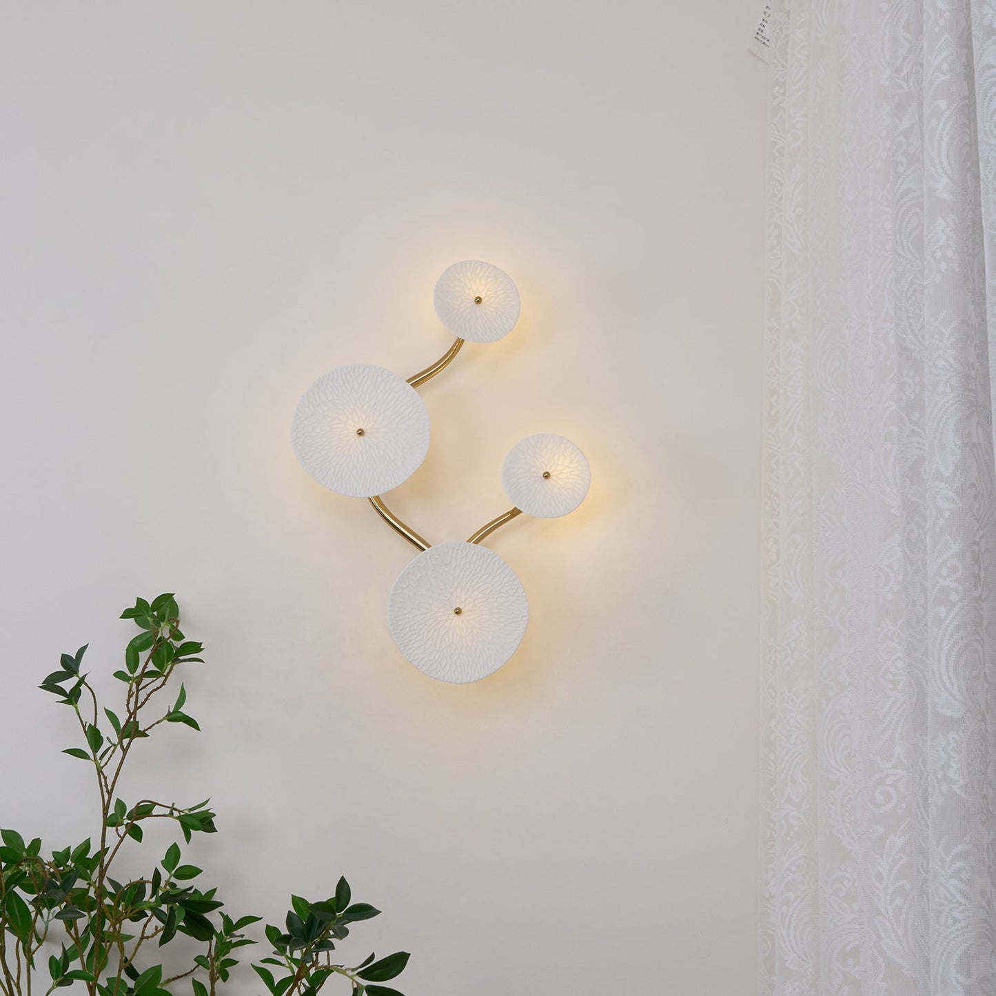 Lotus Petal Wall Sconce | Elegant Ceramic Design with Warm LED Light 6