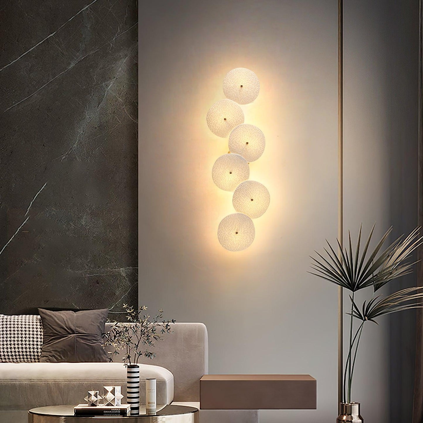 Lotus Petal Wall Sconce | Elegant Ceramic Design with Warm LED Light 7