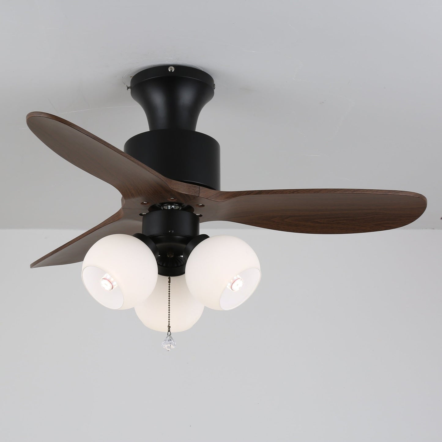 Lumo Orb | Modern Ceiling Fan Light with Gradient Amber Globes 12