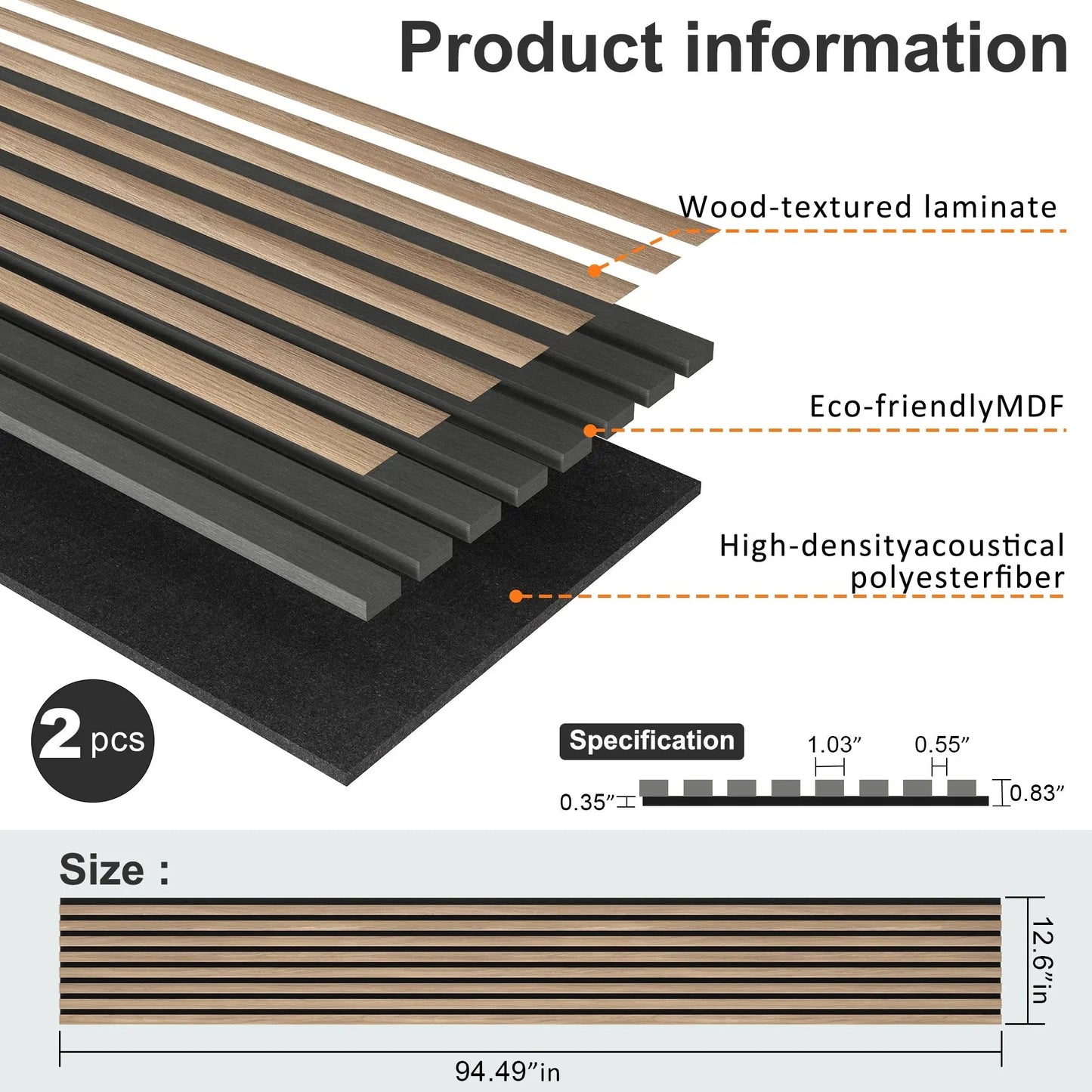 MDF akoestische lat houten wandpanelen