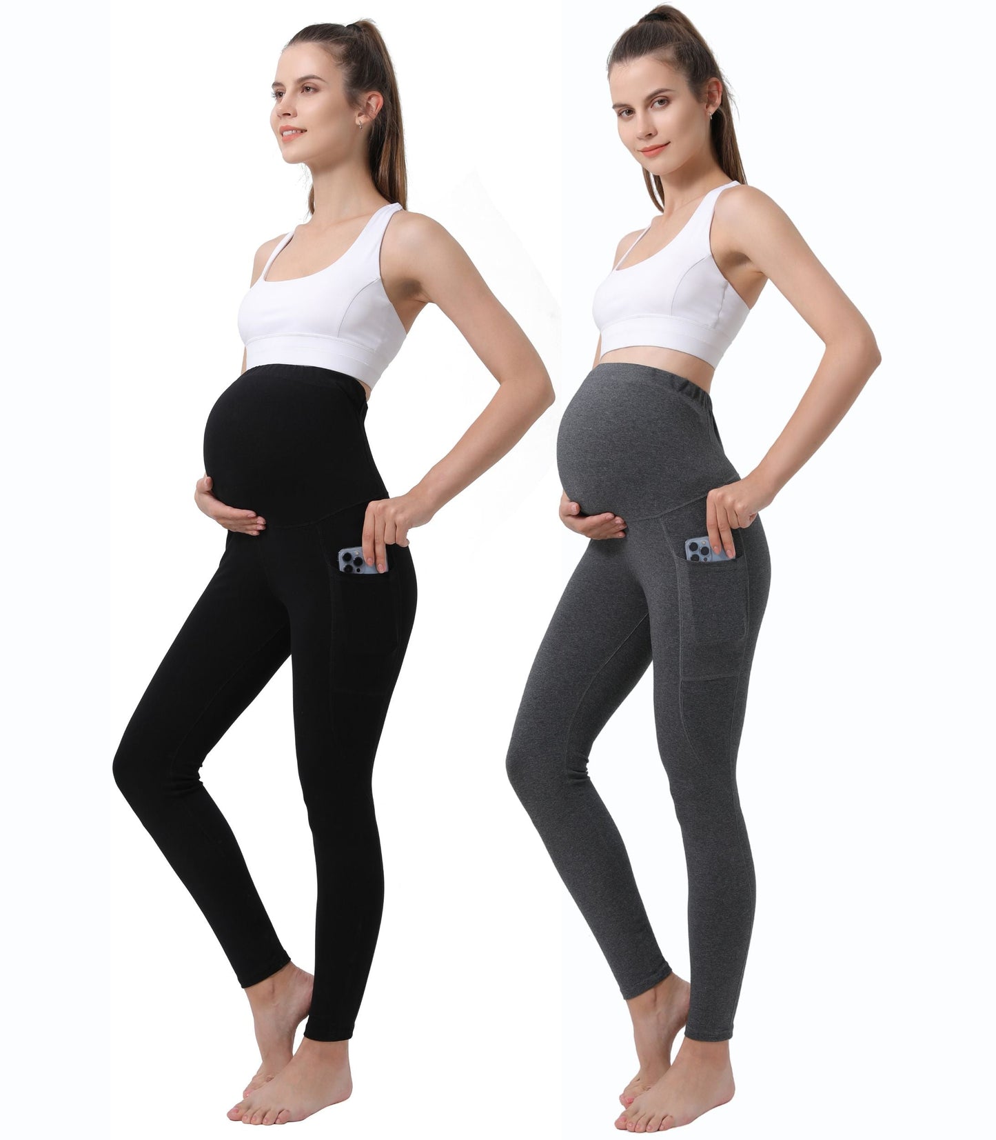 Pantaloni da yoga premaman con tasche (confezione da 2)