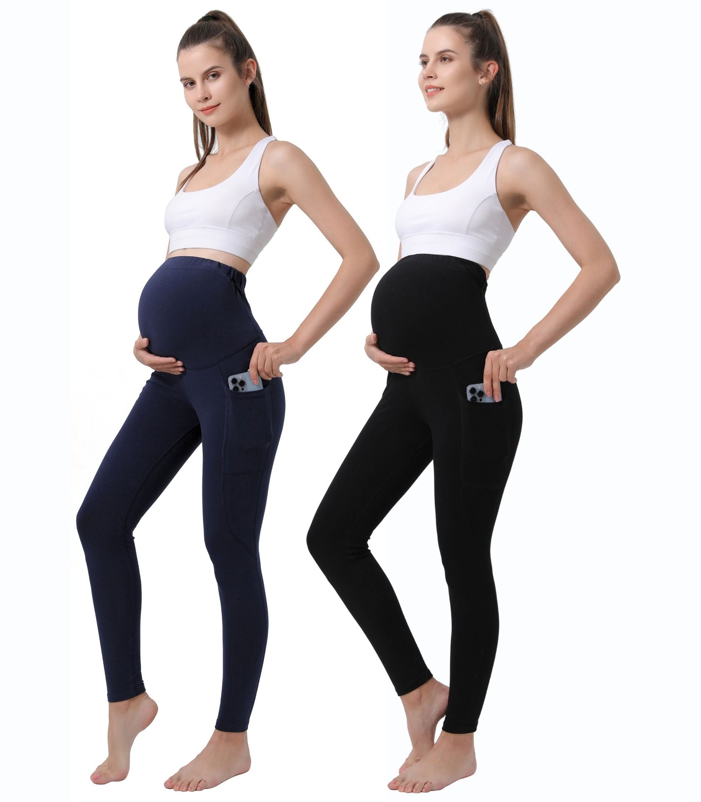 Pantaloni da yoga premaman con tasche (confezione da 2)