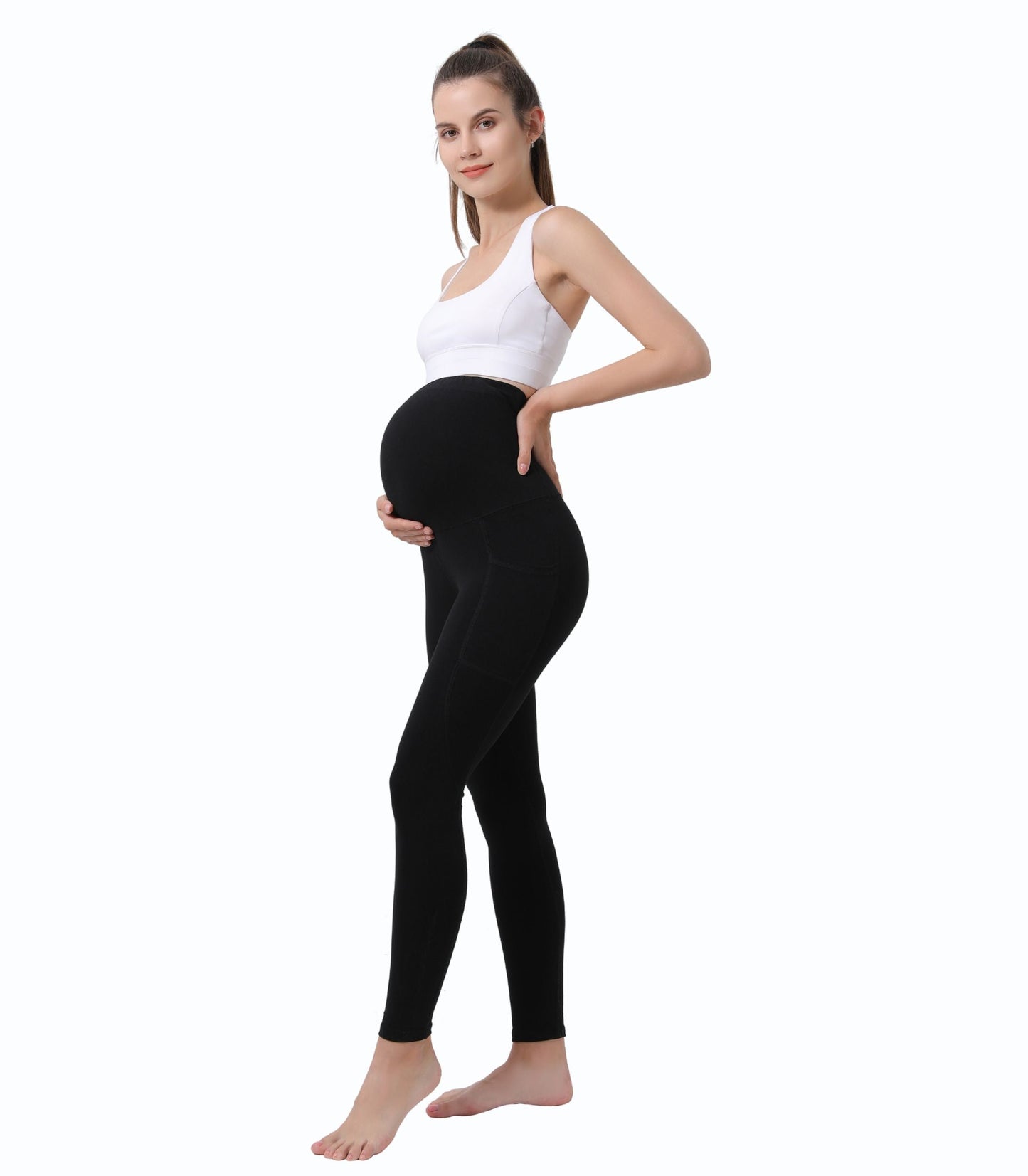 Pantaloni da yoga premaman con tasche (confezione da 2)