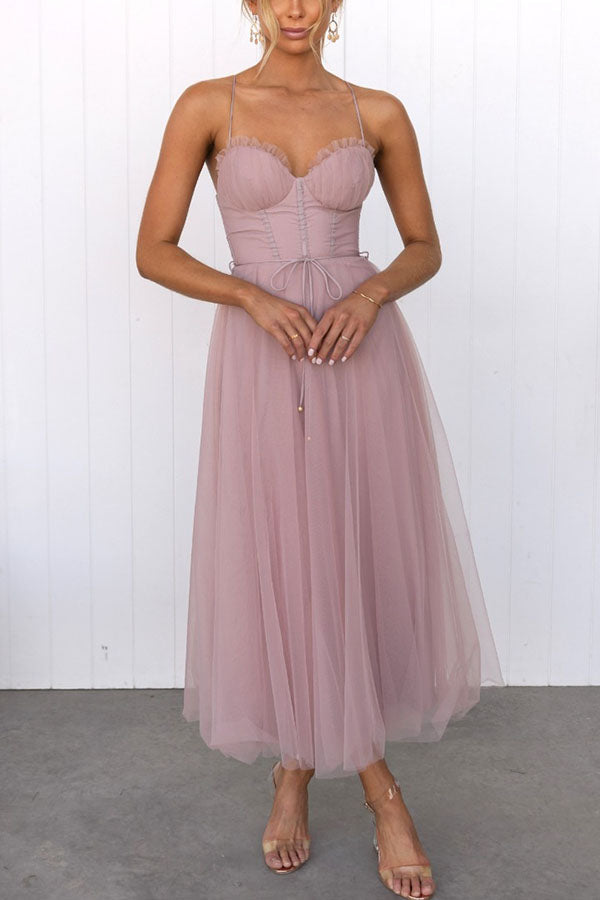 Maxi Dress | Elegant Flowy Chiffon Gown with Sleeveless Design 1