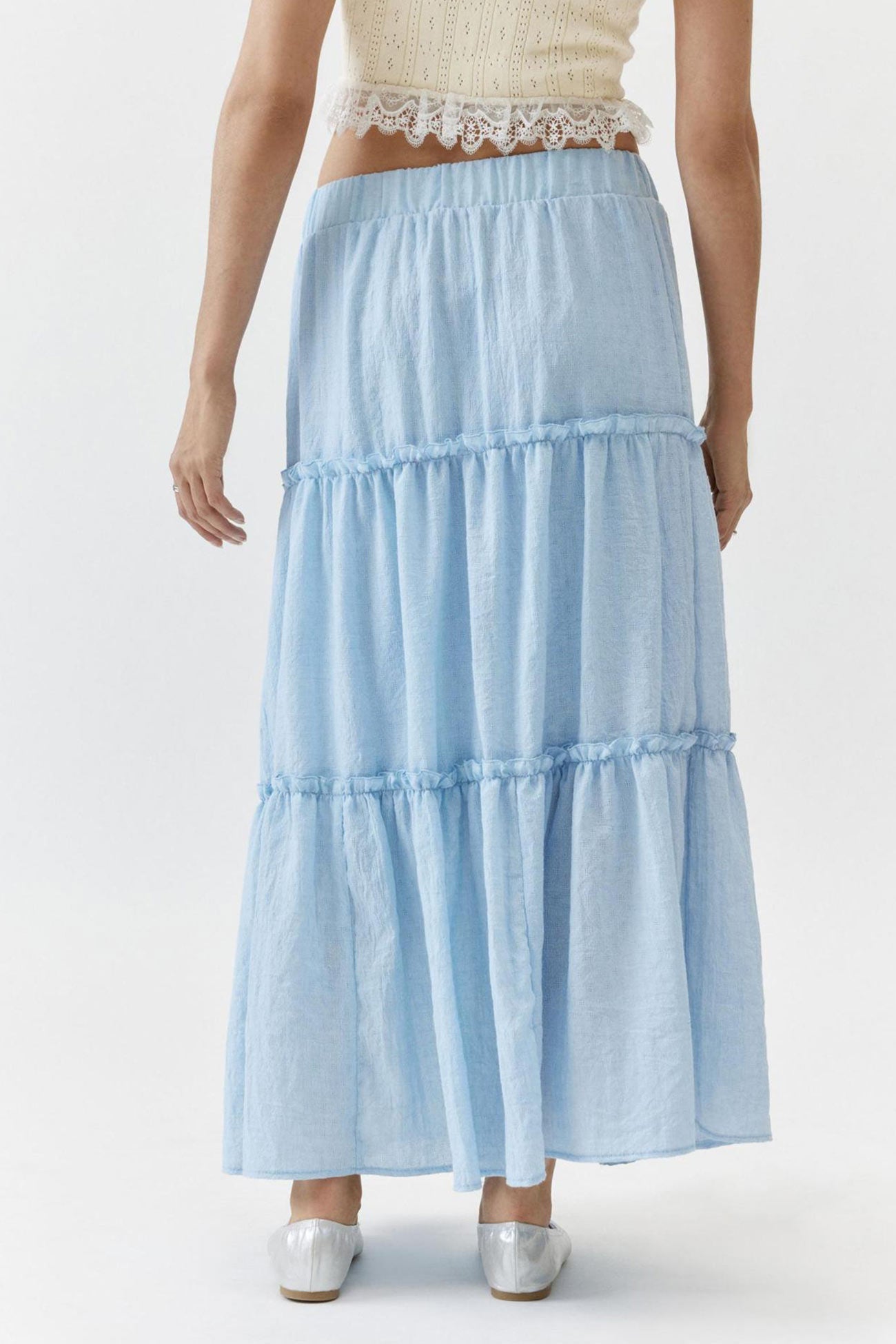 Maxi Skirt | Lightweight Cotton Linen with Tiered Flowy Design 2