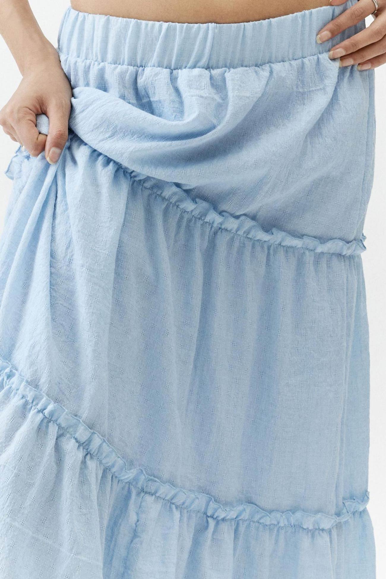 Maxi Skirt | Lightweight Cotton Linen with Tiered Flowy Design 4
