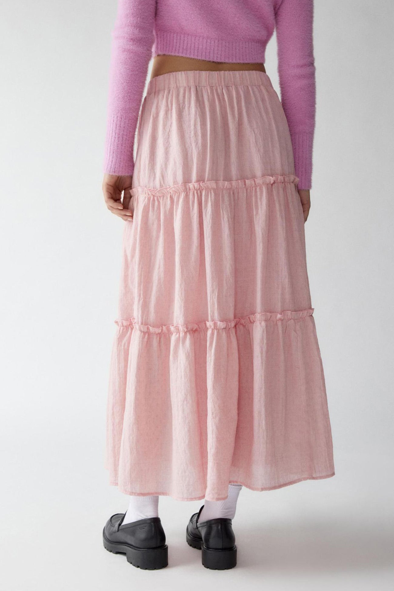 Maxi Skirt | Lightweight Cotton Linen with Tiered Flowy Design 5