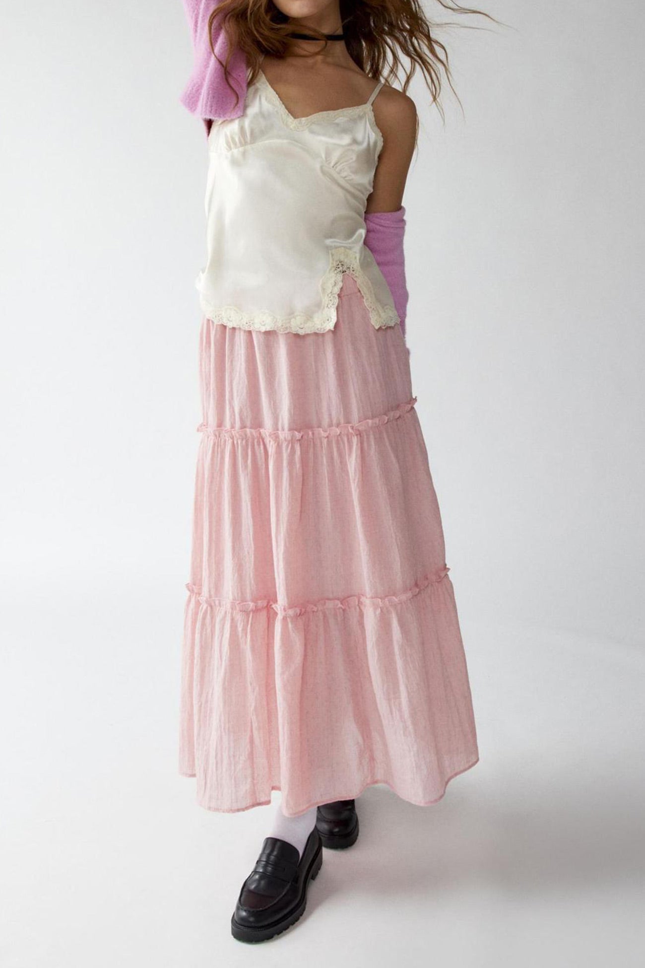 Maxi Skirt | Lightweight Cotton Linen with Tiered Flowy Design 8