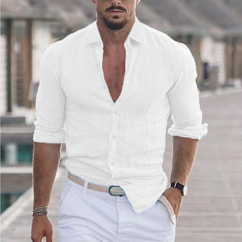 Men's Shirt | Breathable V-Neck with Button Placket for Casual Comfort 1