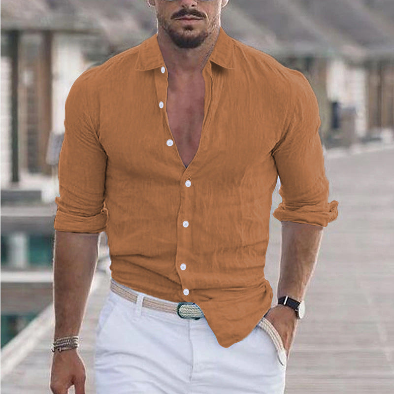 Men's Shirt | Breathable V-Neck with Button Placket for Casual Comfort 10