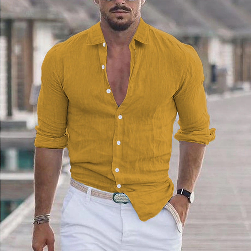 Men's Shirt | Breathable V-Neck with Button Placket for Casual Comfort 11