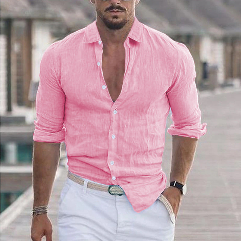 Men's Shirt | Breathable V-Neck with Button Placket for Casual Comfort 3