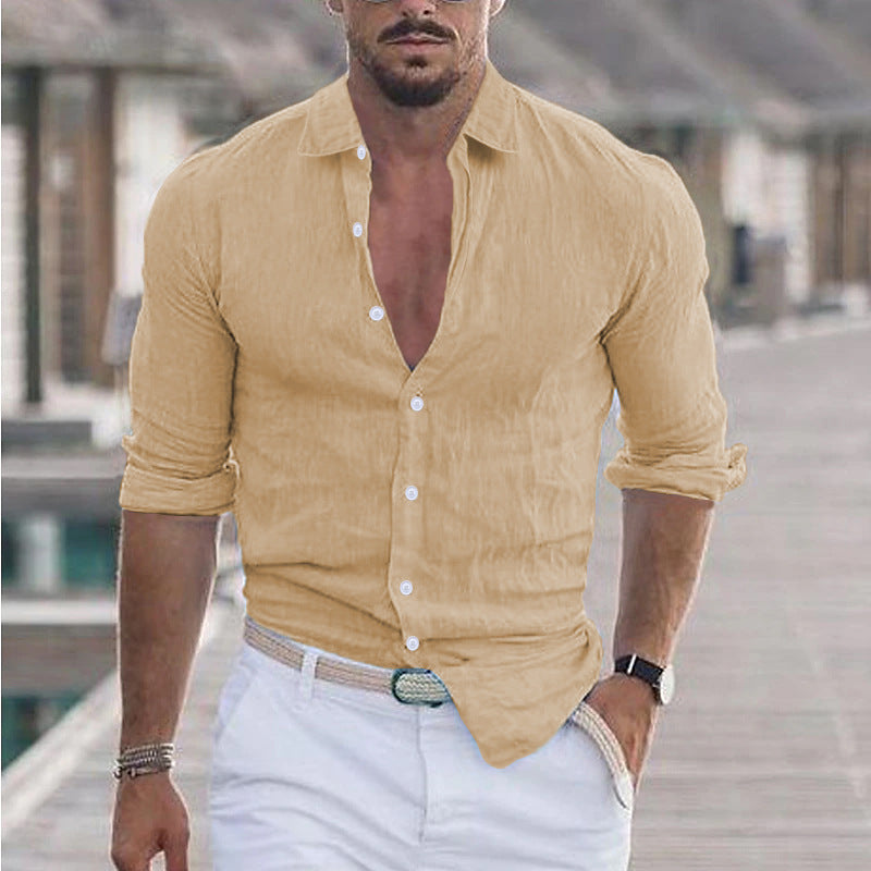 Men's Shirt | Breathable V-Neck with Button Placket for Casual Comfort 4
