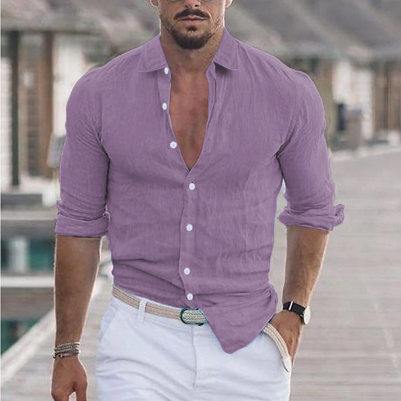 Men's Shirt | Breathable V-Neck with Button Placket for Casual Comfort 5