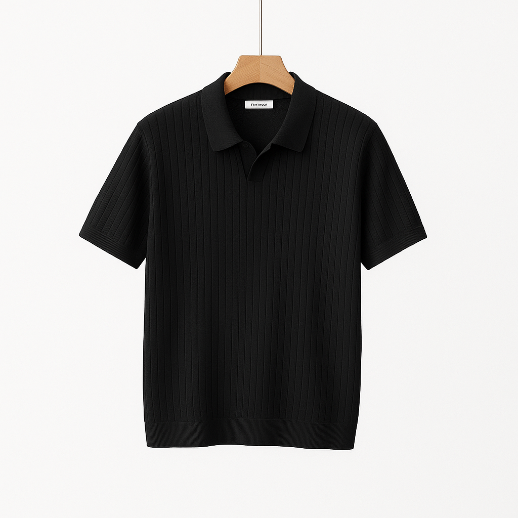 Men's Short Sleeve Polo Shirt | Elegant Striped Design with Classic Collar 4