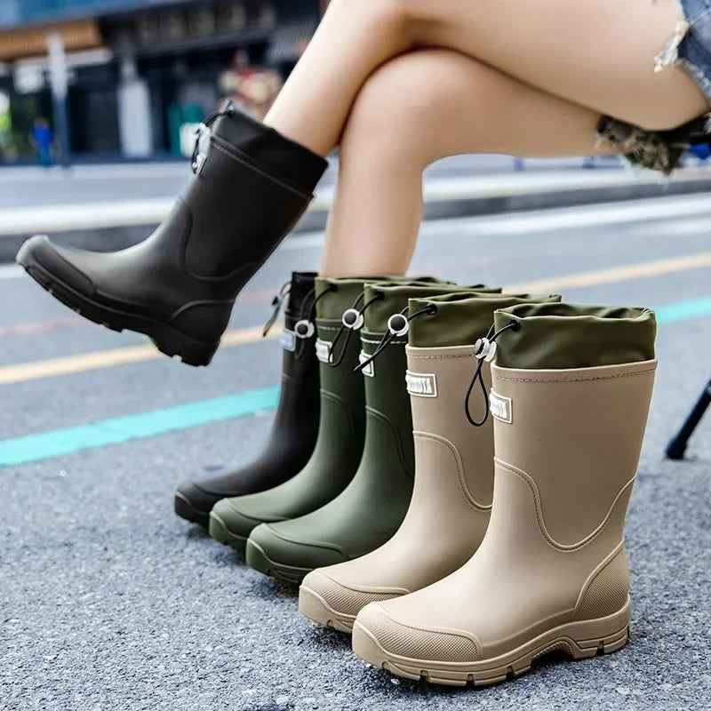 Mid-Calf Rain Boots | Lightweight Waterproof Rubber Design for Comfort 1