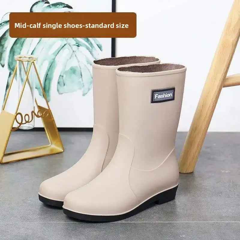 Mid-Calf Rain Boots | Waterproof PVC with Non-Slip Design for Women 6
