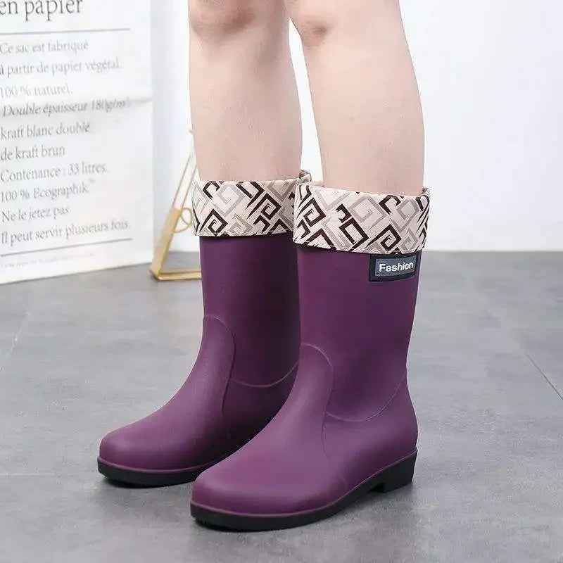 Mid-Calf Rain Boots | Waterproof PVC with Non-Slip Design for Women 7