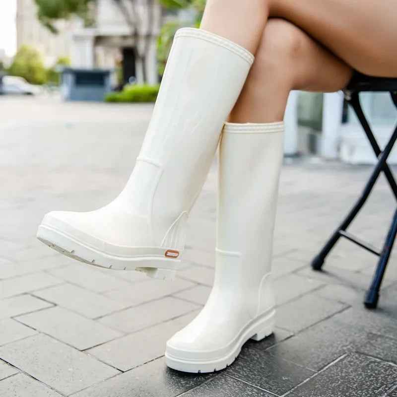 Mid-Calf Waterproof Rain Boots | Stylish Non-Slip Rubber Design for Women 3