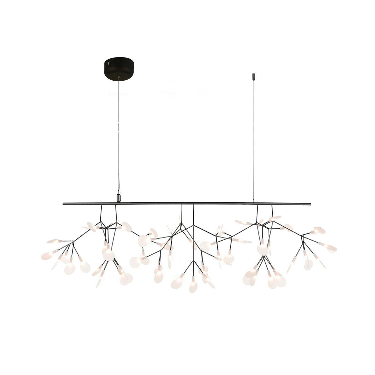 Modern Black Chandelier | Flower-Shaped Acrylic Design with Remote Control 10