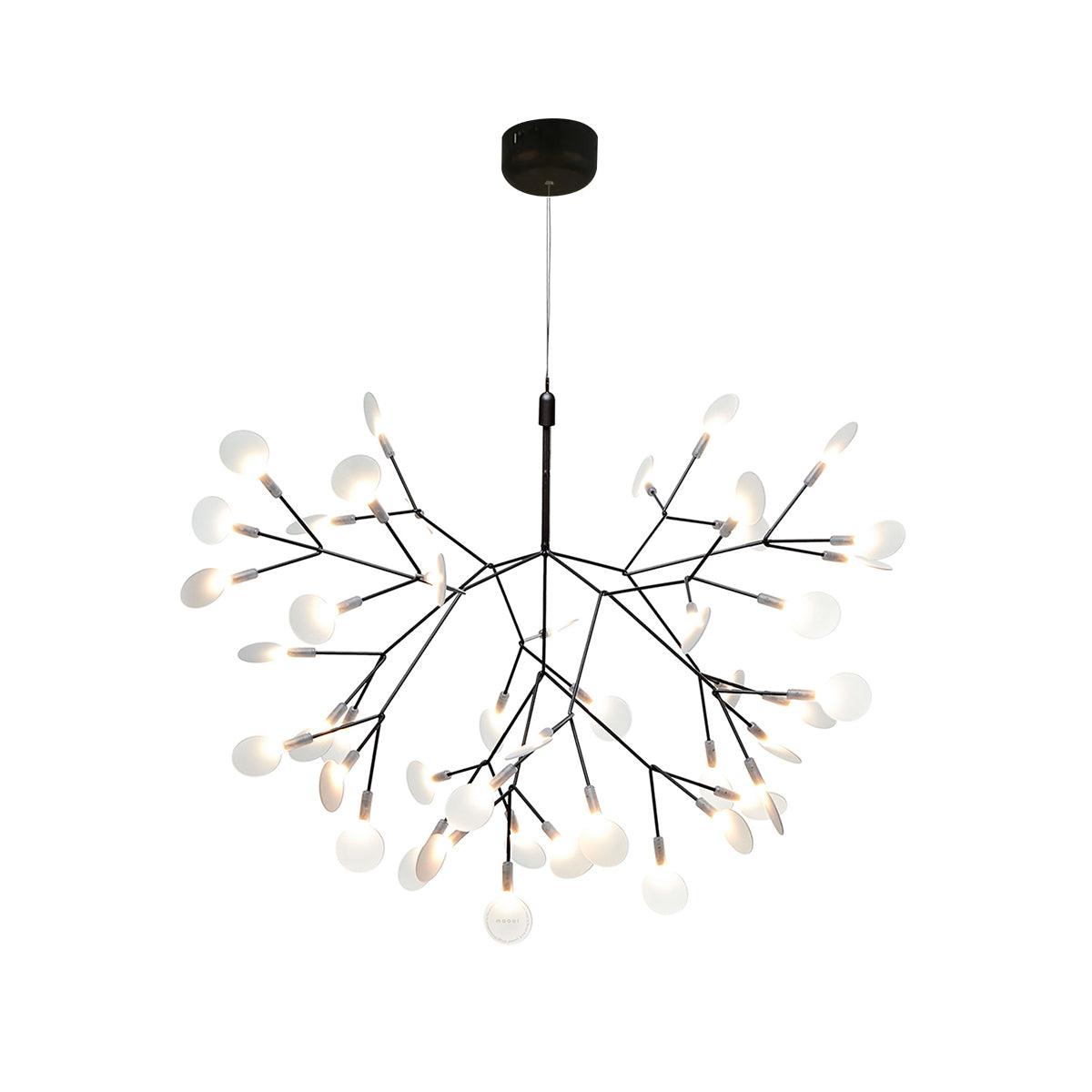 Modern Black Chandelier | Flower-Shaped Acrylic Design with Remote Control 12
