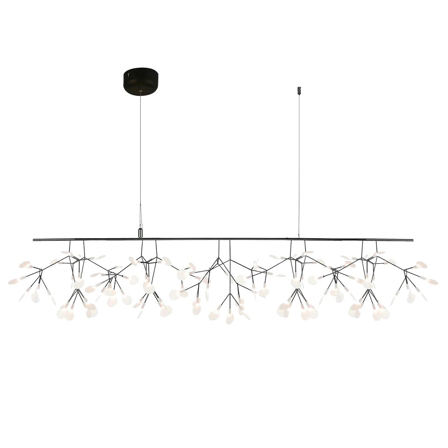 Modern Black Chandelier | Flower-Shaped Acrylic Design with Remote Control 13